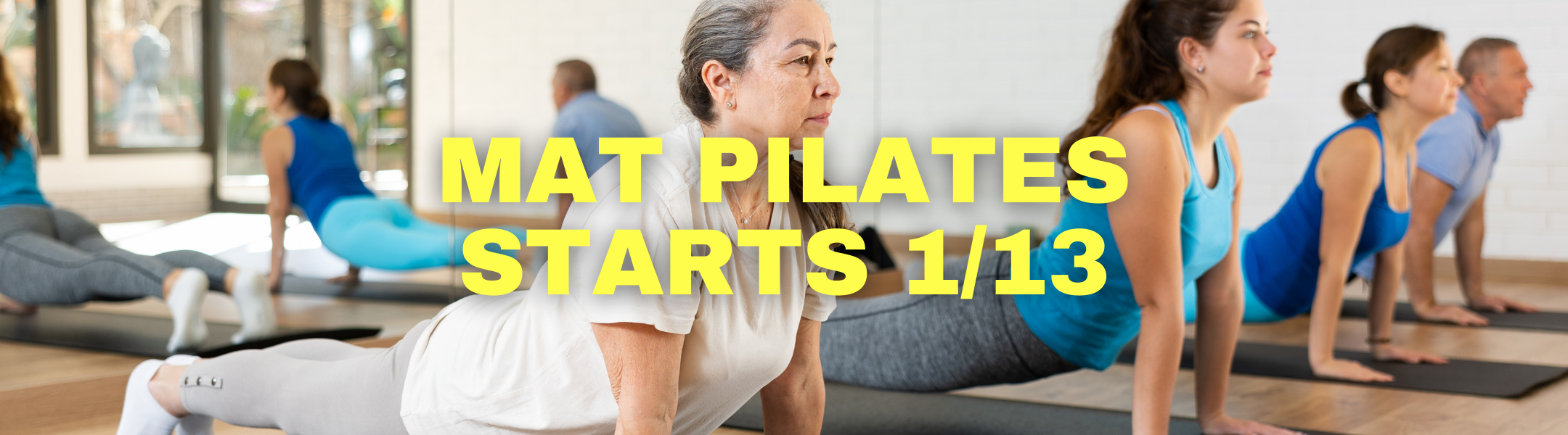 Mayors Wellness Mat Pilates with women and man at a class