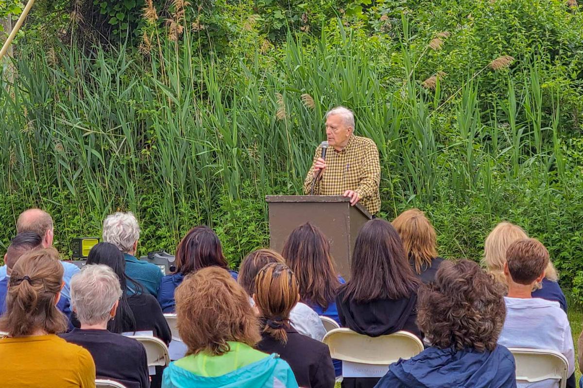 Former Ridgefield Park Mayor Addresses Audience at Grand Opening of Nature Preserve