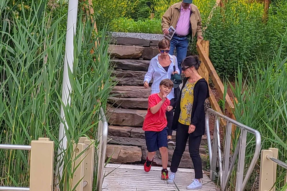 Family Explores the Trail