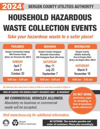 BCUA  2024 Hazardous Waste Collection Dates