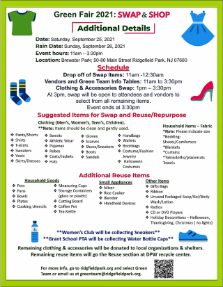 Green Fair Swap & Shop Information Sheet