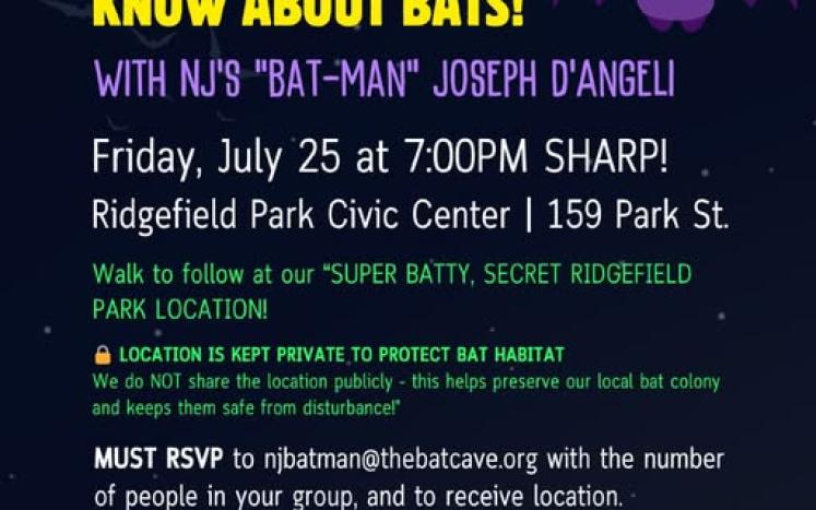 Bat Walk Set for Friday, July 25th